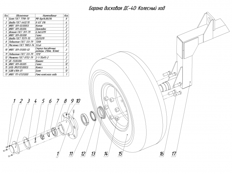 ЗАПАСНЫЕ ЧАСТИ К БОРОНЕ ДИСКОВОЙ ДС-40