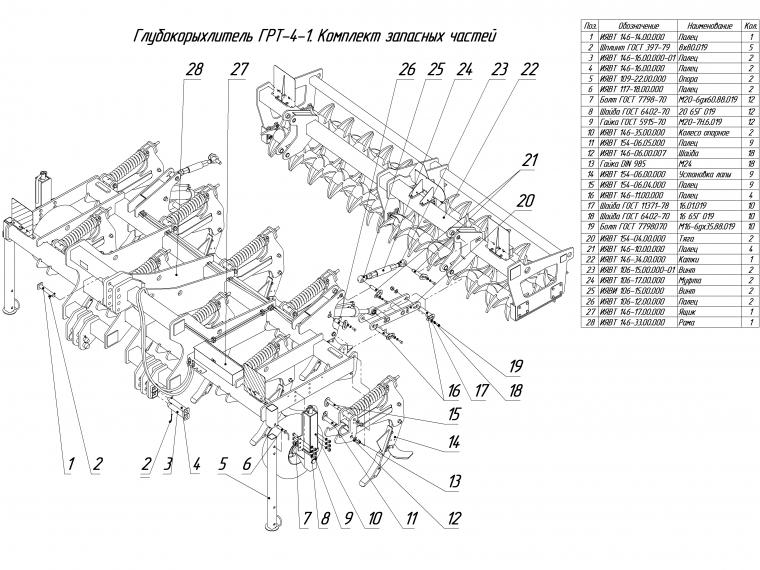 ЗАПЧАСТИ К ГЛУБОКОРЫХЛИТЕЛЬ ГРТ-4-1