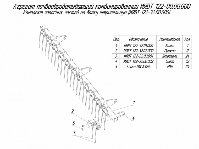 ЗАПЧАСТИ К АГРЕГАТ ПОЧВООБРАБАТЫВАЮЩИЙ КОМБИНИРОВАННЫЙ АПК-9А