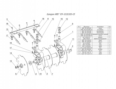 ЗАПЧАСТИ К БОРОНА ПРИЦЕПНАЯ ДИСКОВАЯ БПД-9