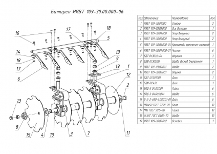 ЗАПЧАСТИ К БОРОНА ПРИЦЕПНАЯ ДИСКОВАЯ БПД-9