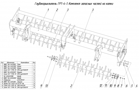 ЗАПЧАСТИ К ГЛУБОКОРЫХЛИТЕЛЬ ГРТ-4-1