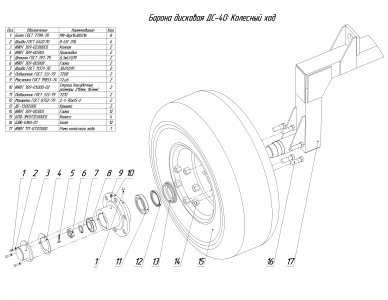 ЗАПАСНЫЕ ЧАСТИ К БОРОНЕ ДИСКОВОЙ ДС-40
