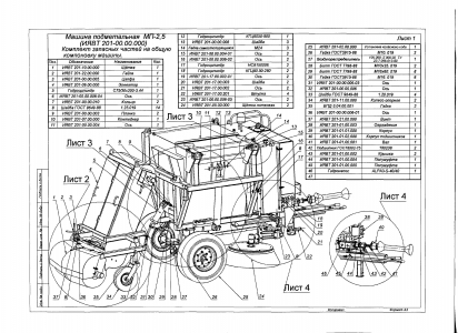 ЗАПЧАСТИ К МАШИНЕ ПОДМЕТАЛЬНОЙ МП-2,5М