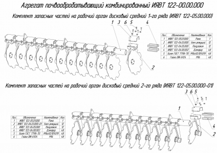 ЗАПЧАСТИ К АГРЕГАТ ПОЧВООБРАБАТЫВАЮЩИЙ КОМБИНИРОВАННЫЙ АПК-9А