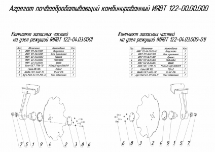 ЗАПЧАСТИ К АГРЕГАТ ПОЧВООБРАБАТЫВАЮЩИЙ КОМБИНИРОВАННЫЙ АПК-9А