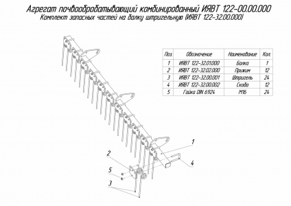 ЗАПЧАСТИ К АГРЕГАТ ПОЧВООБРАБАТЫВАЮЩИЙ КОМБИНИРОВАННЫЙ АПК-9А