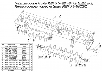 ЗАПЧАСТИ К ГЛУБОКОРЫХЛИТЕЛЬ ГРТ-4-1
