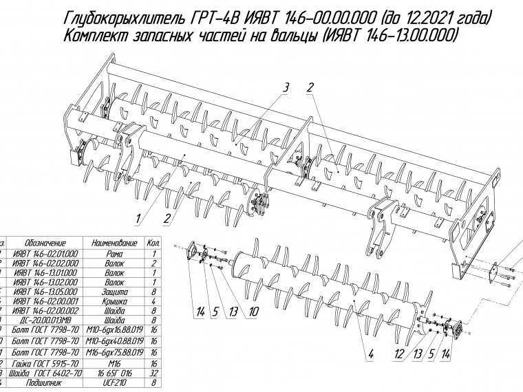 ЗАПЧАСТИ К ГЛУБОКОРЫХЛИТЕЛЬ ГРТ-4-1