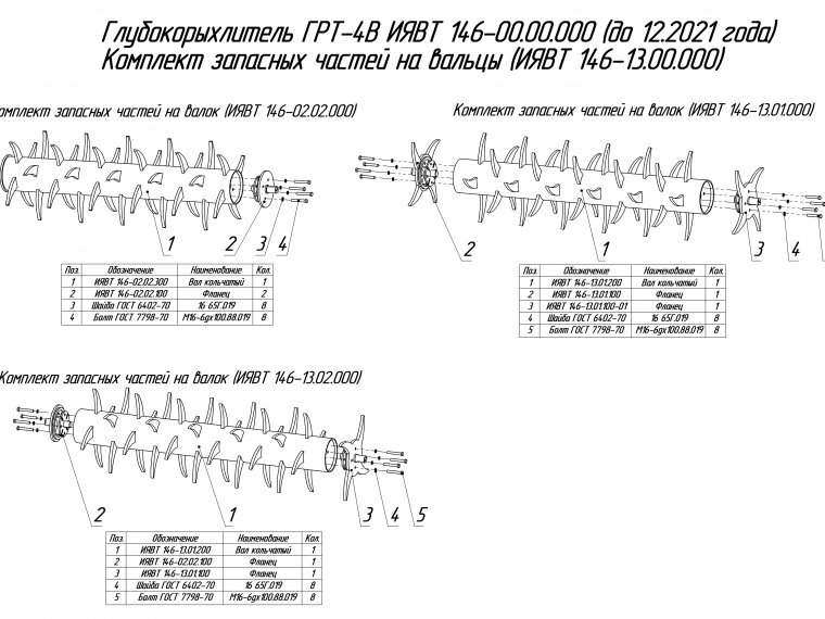ЗАПЧАСТИ К ГЛУБОКОРЫХЛИТЕЛЬ ГРТ-4-1