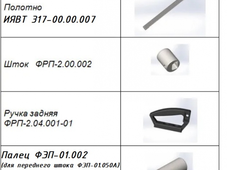 ЗАПЧАСТИ К ЭЛЕКТРОПИЛЕ ПРТ-2А(ФРП-2)
